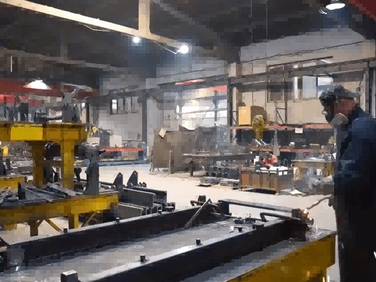 Heavy-duty forklift structural steel cutting and framing