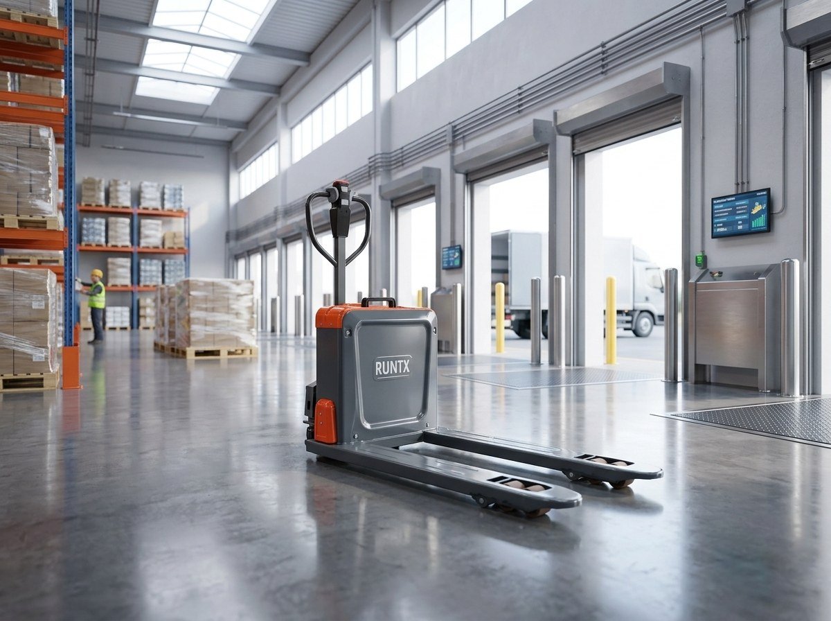 Electric pallet truck for industrial horizontal logistics