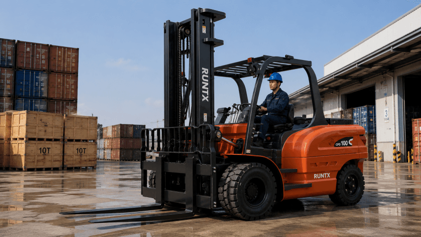 10 ton 4 wheel electric forklift cpd100