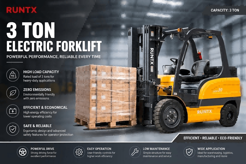 3 ton 4 wheel electric forklift cpd30