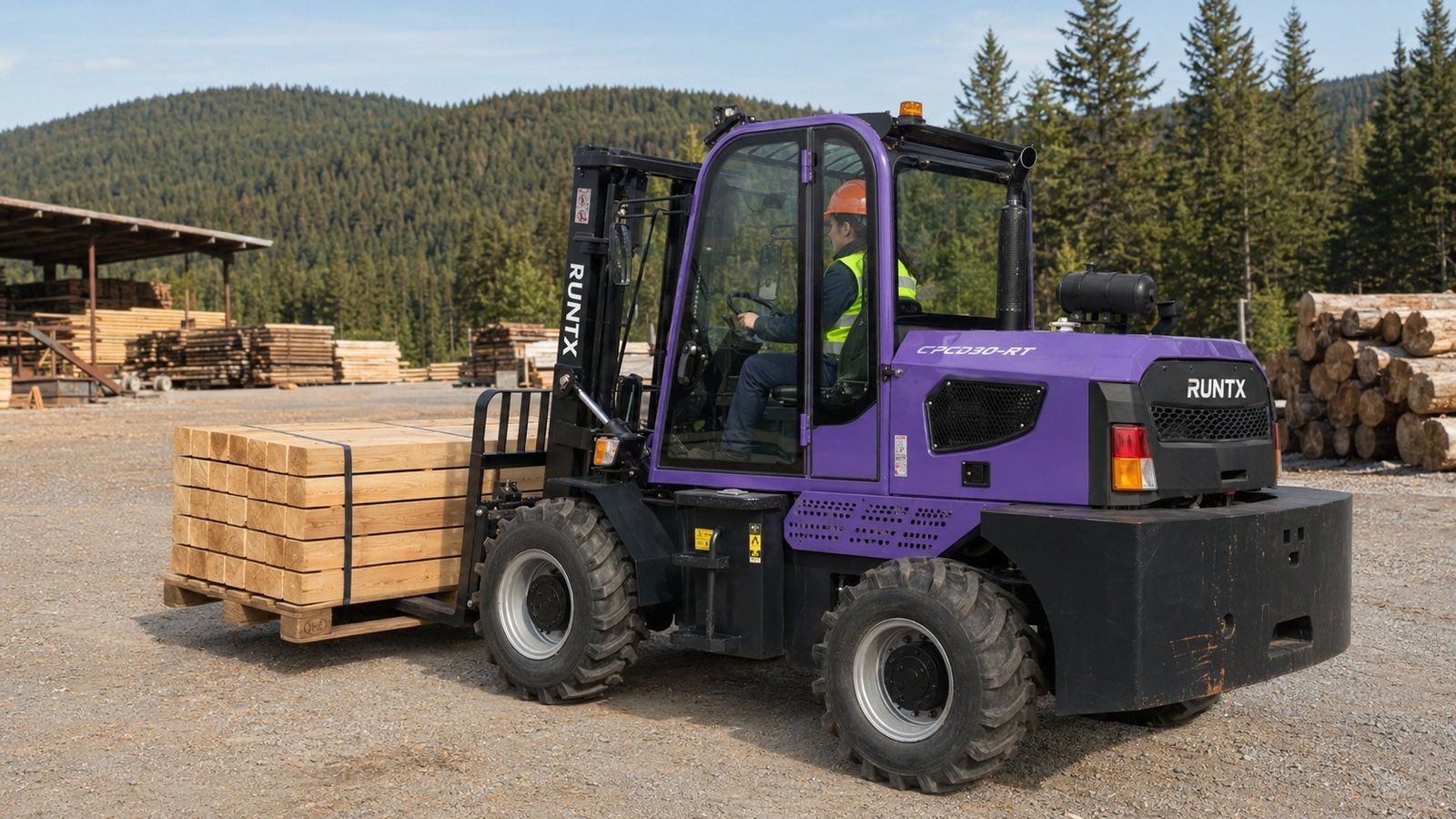 3 ton rough terrain diesel forklift (rear articulated) cpcd30 rt