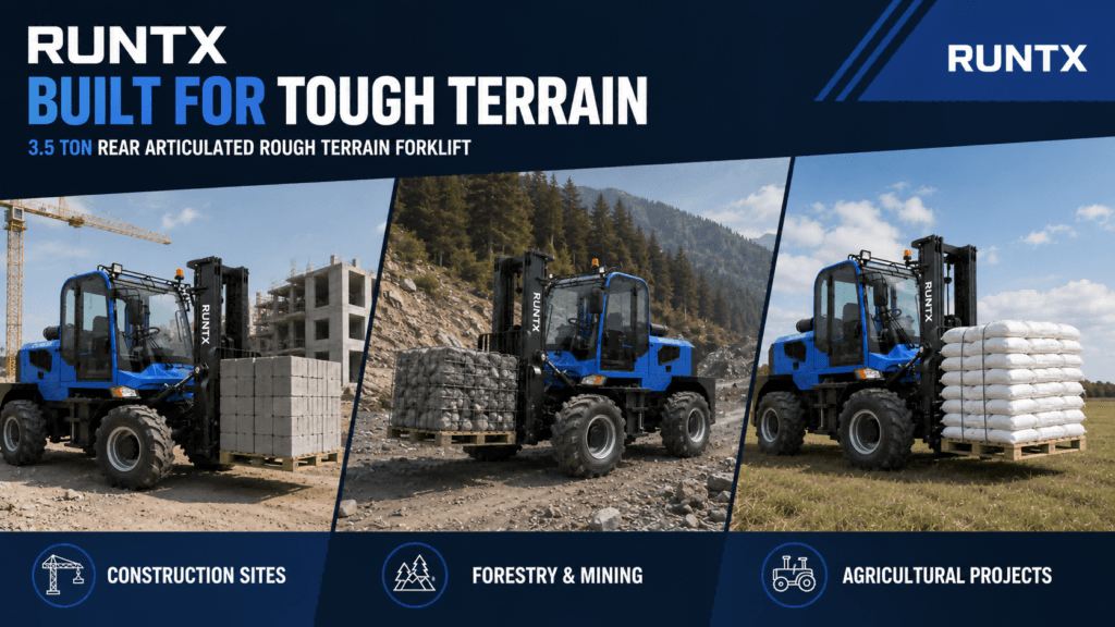 3.5 ton rough terrain diesel forklift (rear articulated) cpcd35 rt