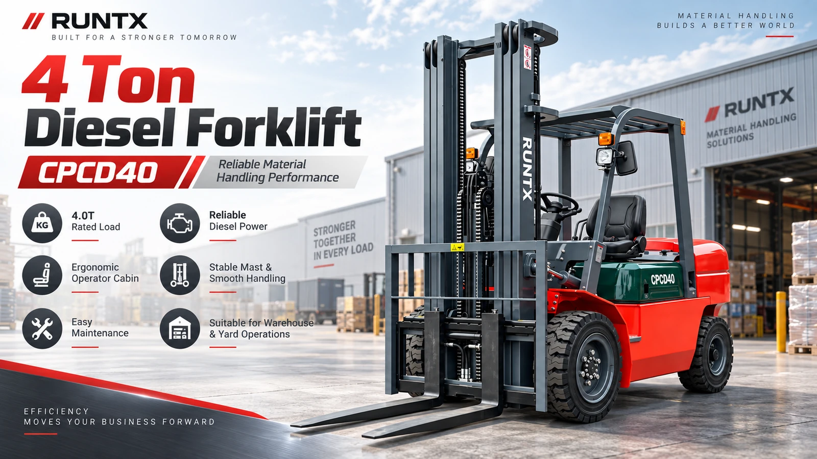 4 ton diesel forklift cpcd40