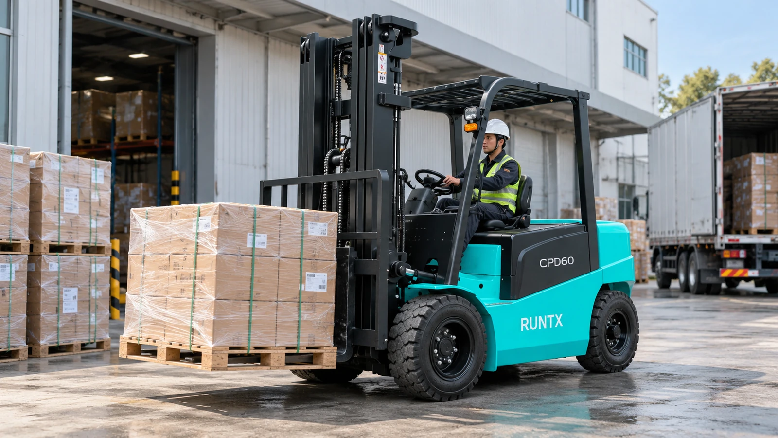 6 ton 4 wheel electric forklift cpd60