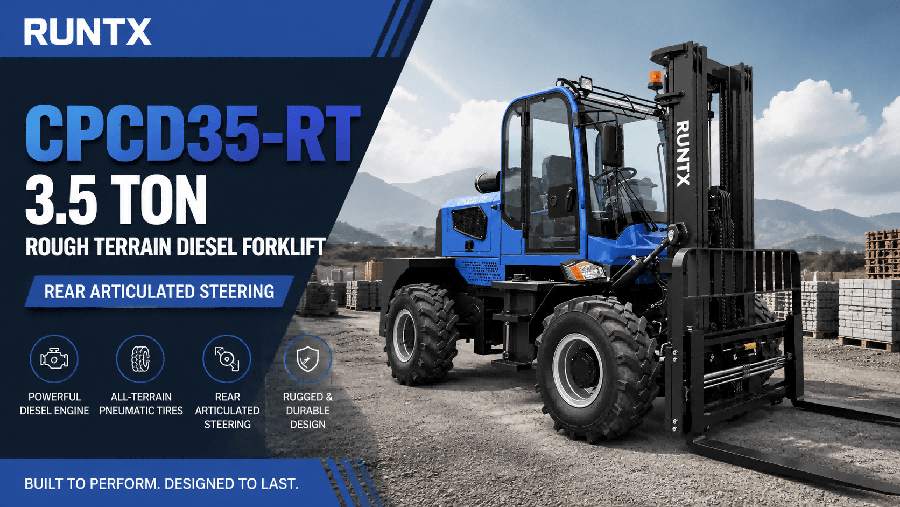 3.5 ton rough terrain diesel forklift (rear articulated) cpcd35 rt