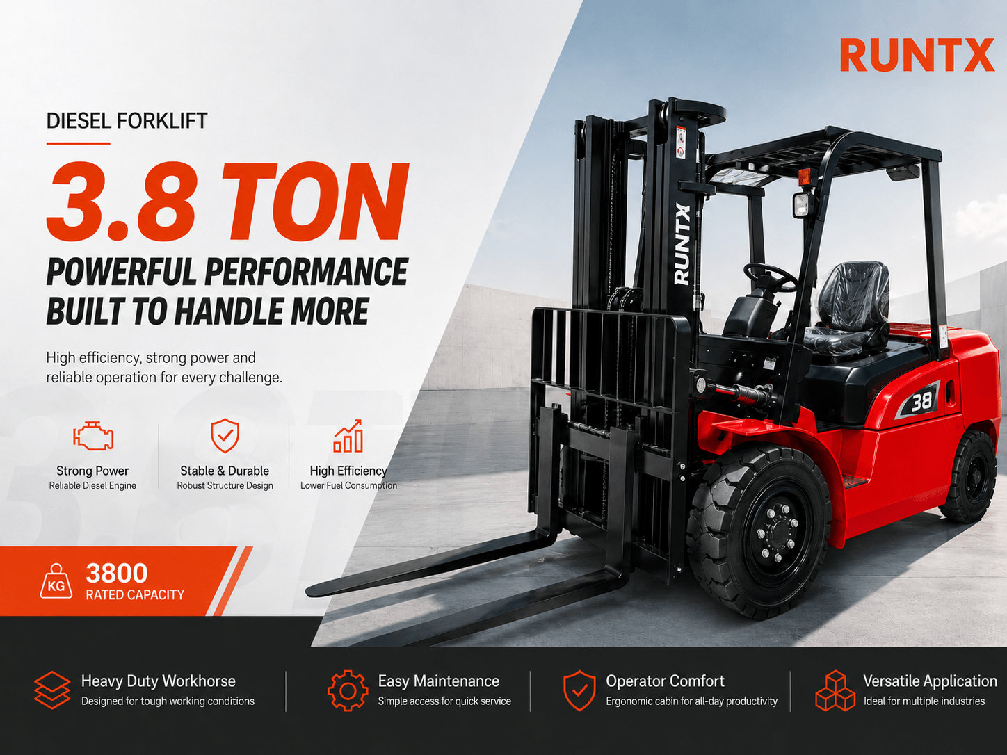 3.8 ton diesel forklift cpcd38