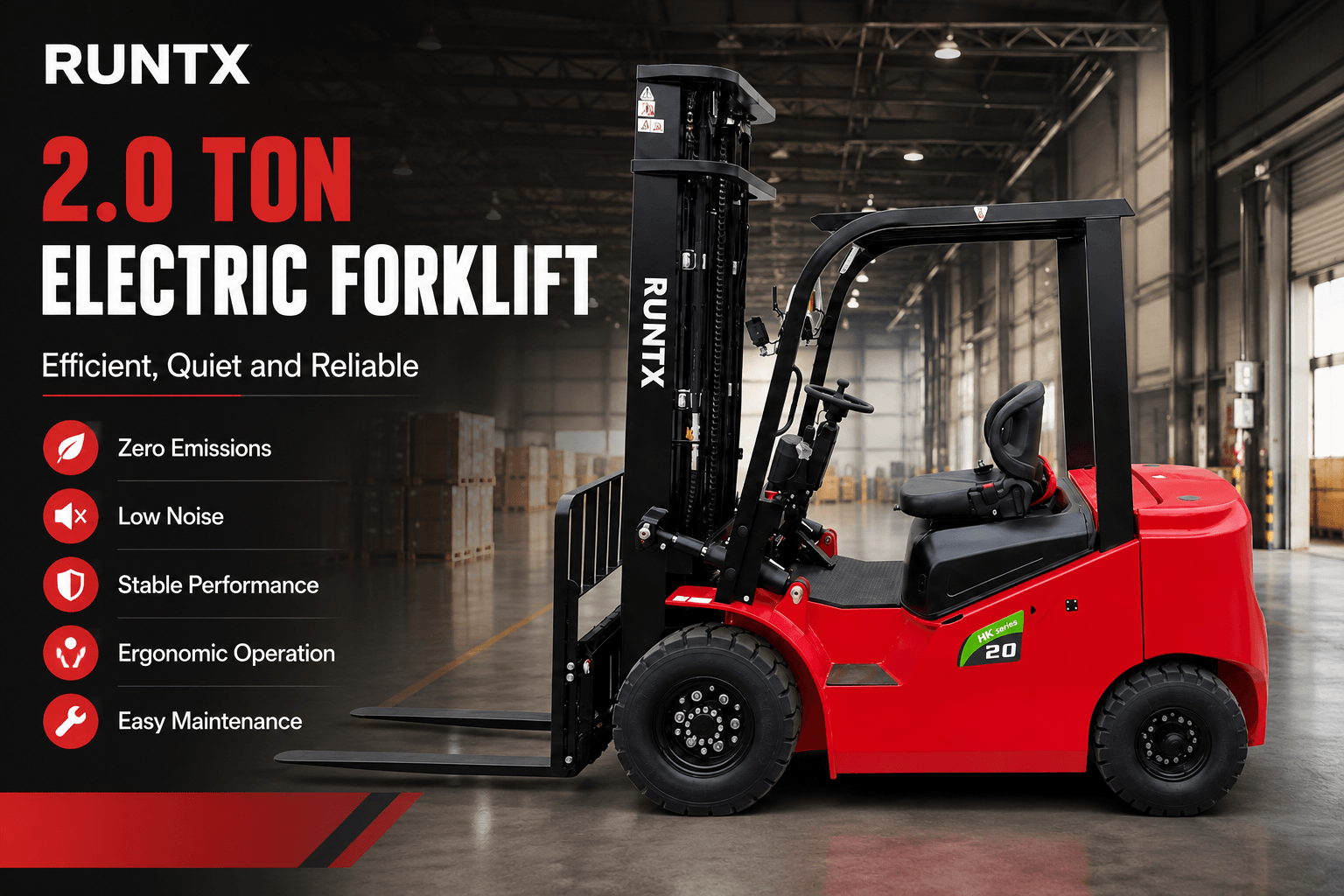 2 ton 4 wheel electric forklift cpd20