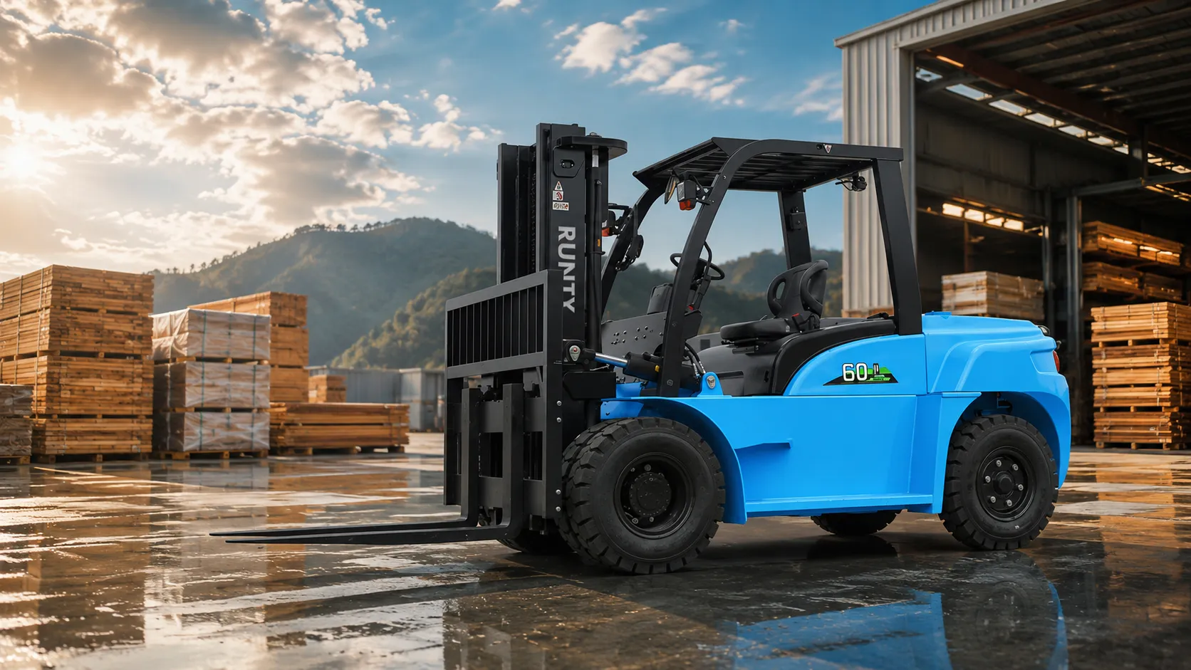 6 ton 4 wheel electric forklift cpd60