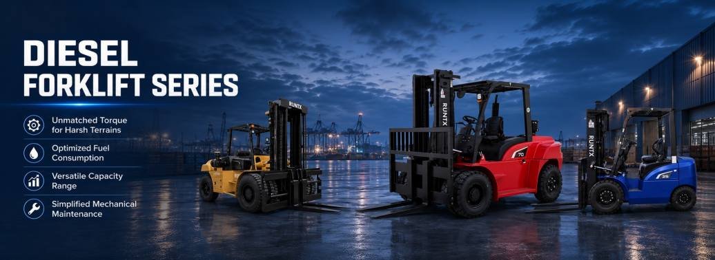 RUNTX Heavy Duty Diesel Counterbalance Forklift