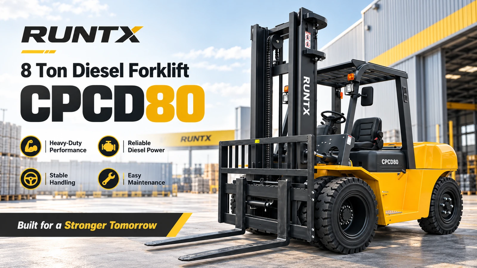 8 ton diesel forklift cpcd80