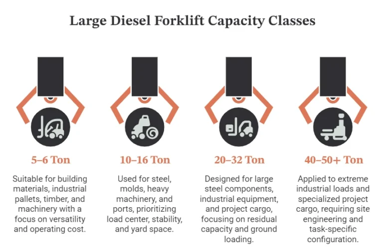 how much can a large diesel forklift really lift heavy duty capacity explained
