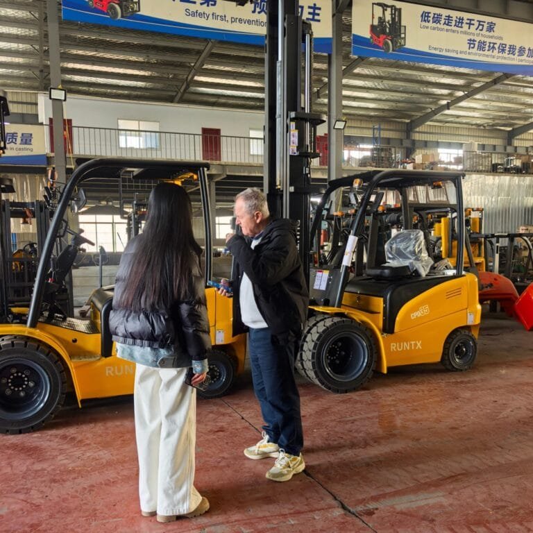 validating zero emission power italian client visits runtx electric forklift factory (1)