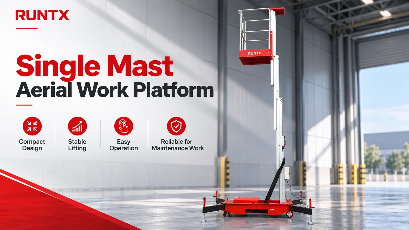 4m single mast aluminum aerial work platform gtwy04